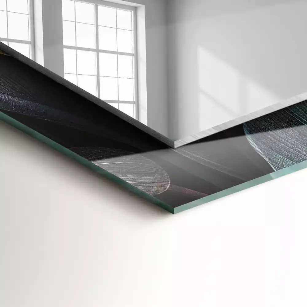 Rechthoekige spiegel met decoratie Kleurrijke plantenbladeren