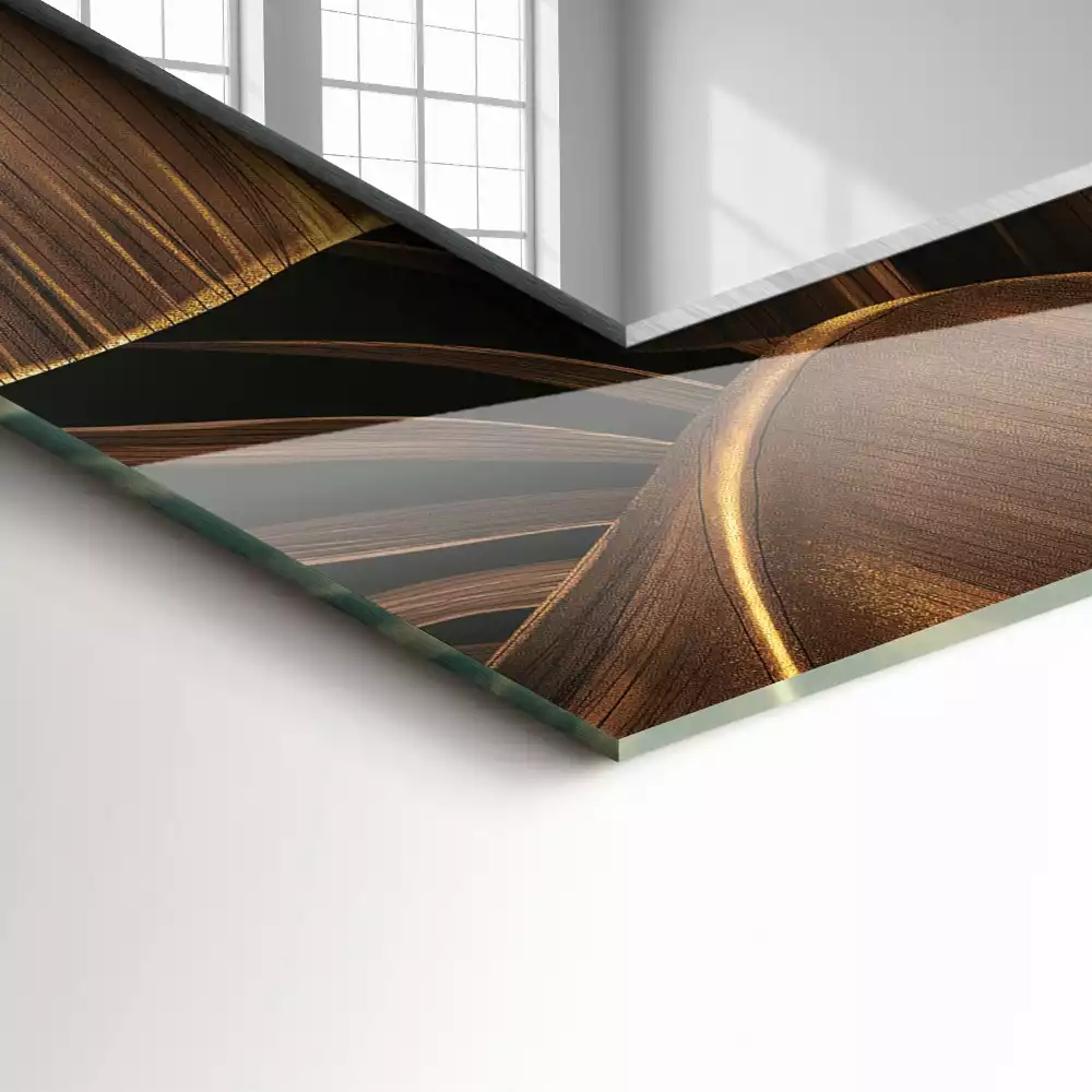 Rechthoekige spiegel lijst met print tropische bladeren