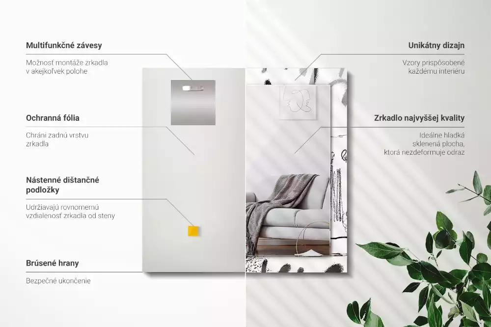 Rechthoekige spiegel met decoratie Abstracte moderne patronen