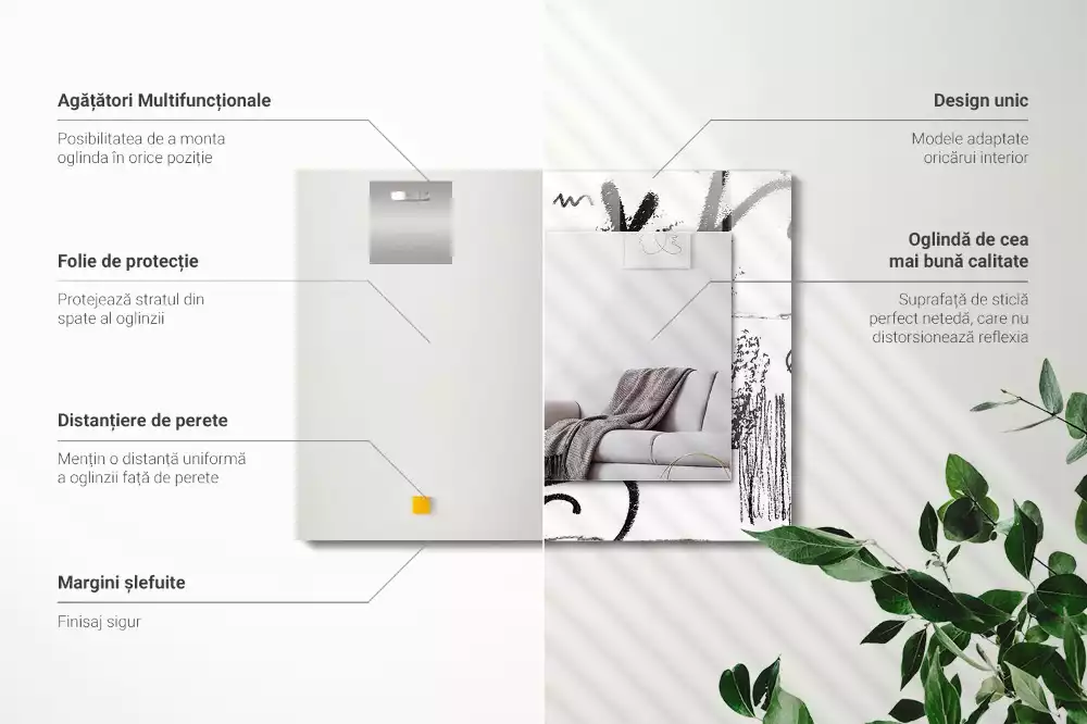 Rechthoekige spiegel met decoratie Abstracte moderne patronen