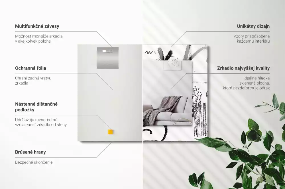 Rechthoekige spiegel met decoratie Abstracte moderne patronen