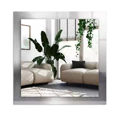 Rechthoekige spiegel met bedrukte lijst Rond metalen oppervlak