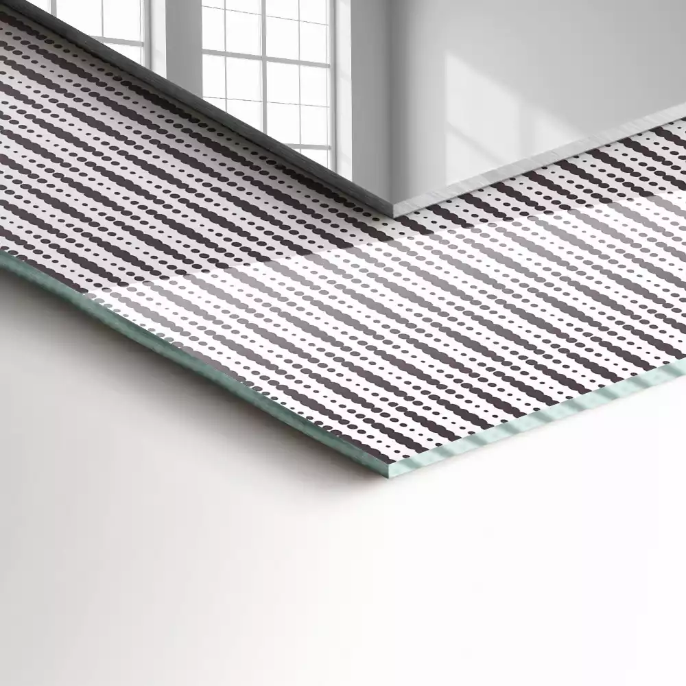 Rechthoekige spiegel met decoratie Textielstofpatroon