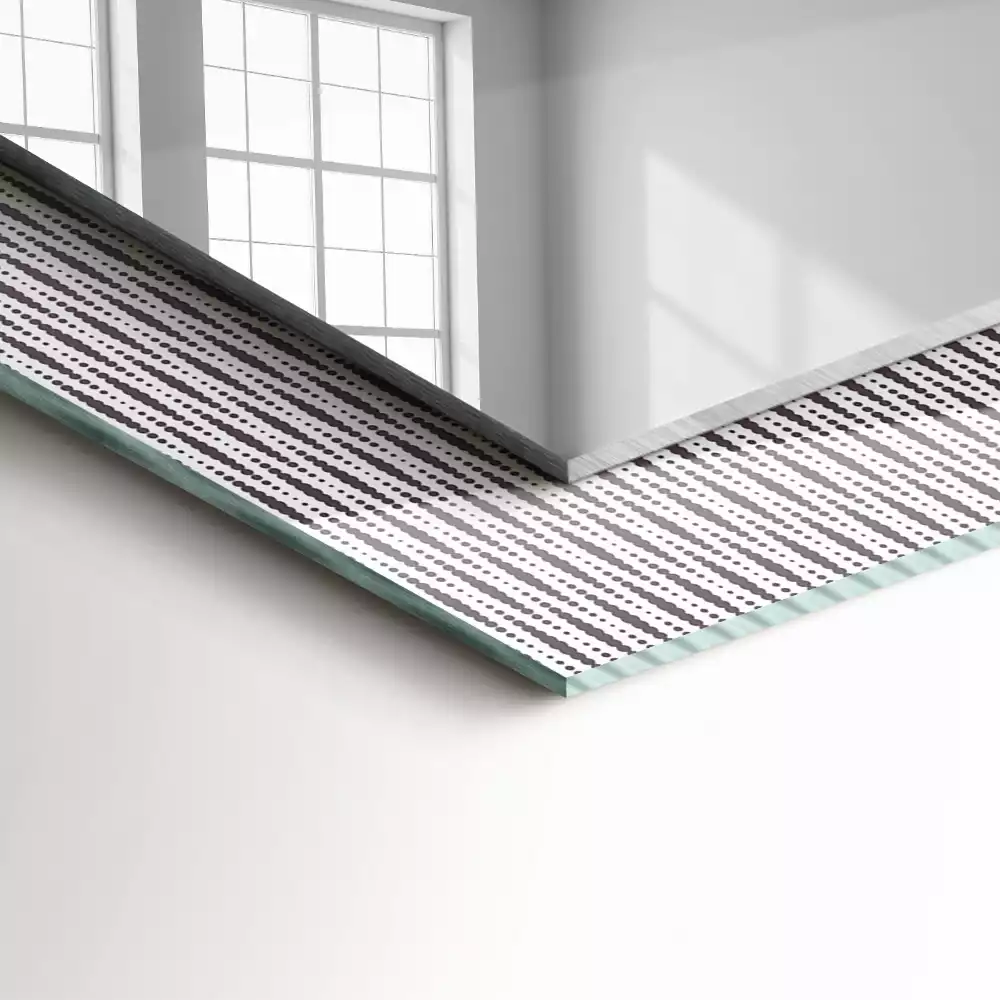 Rechthoekige spiegel met decoratie Textielstofpatroon