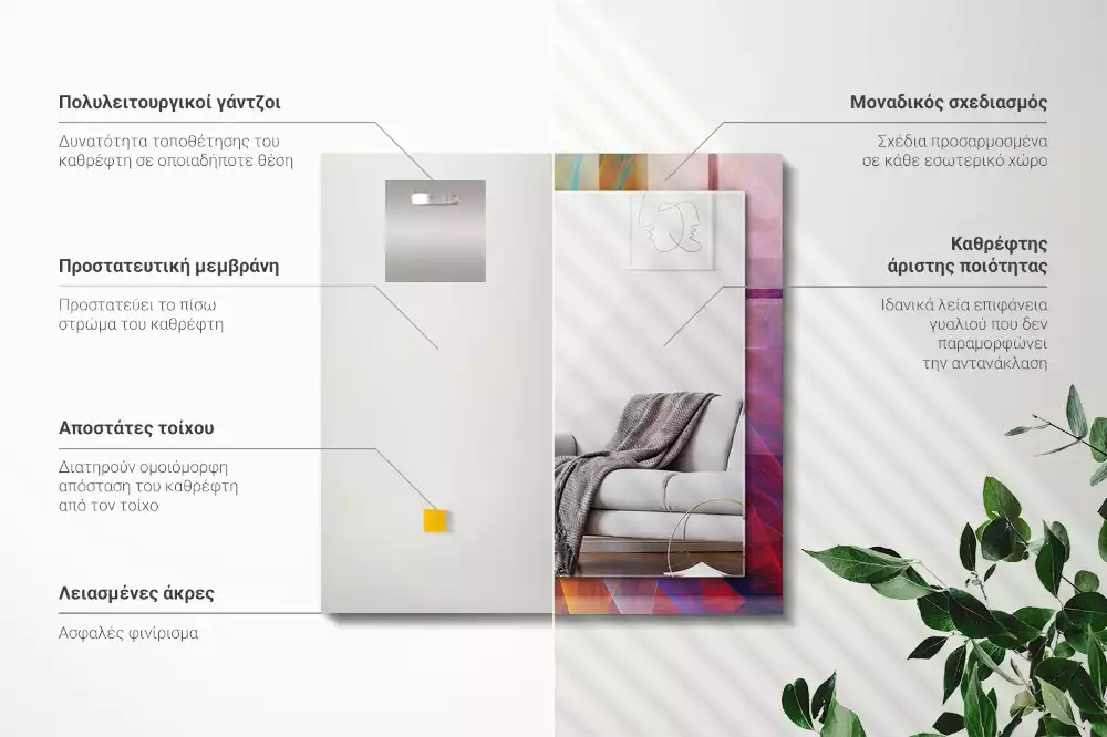 Bedrukte rechthoekige spiegel Kleurrijke abstracte spiraal