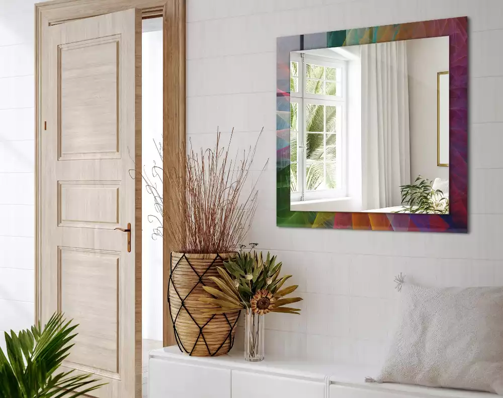 Bedrukte rechthoekige spiegel Kleurrijke abstracte spiraal