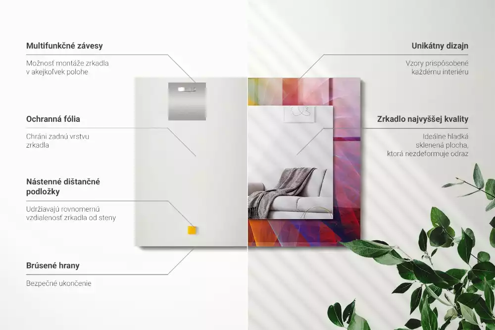 Bedrukte rechthoekige spiegel Kleurrijke abstracte spiraal