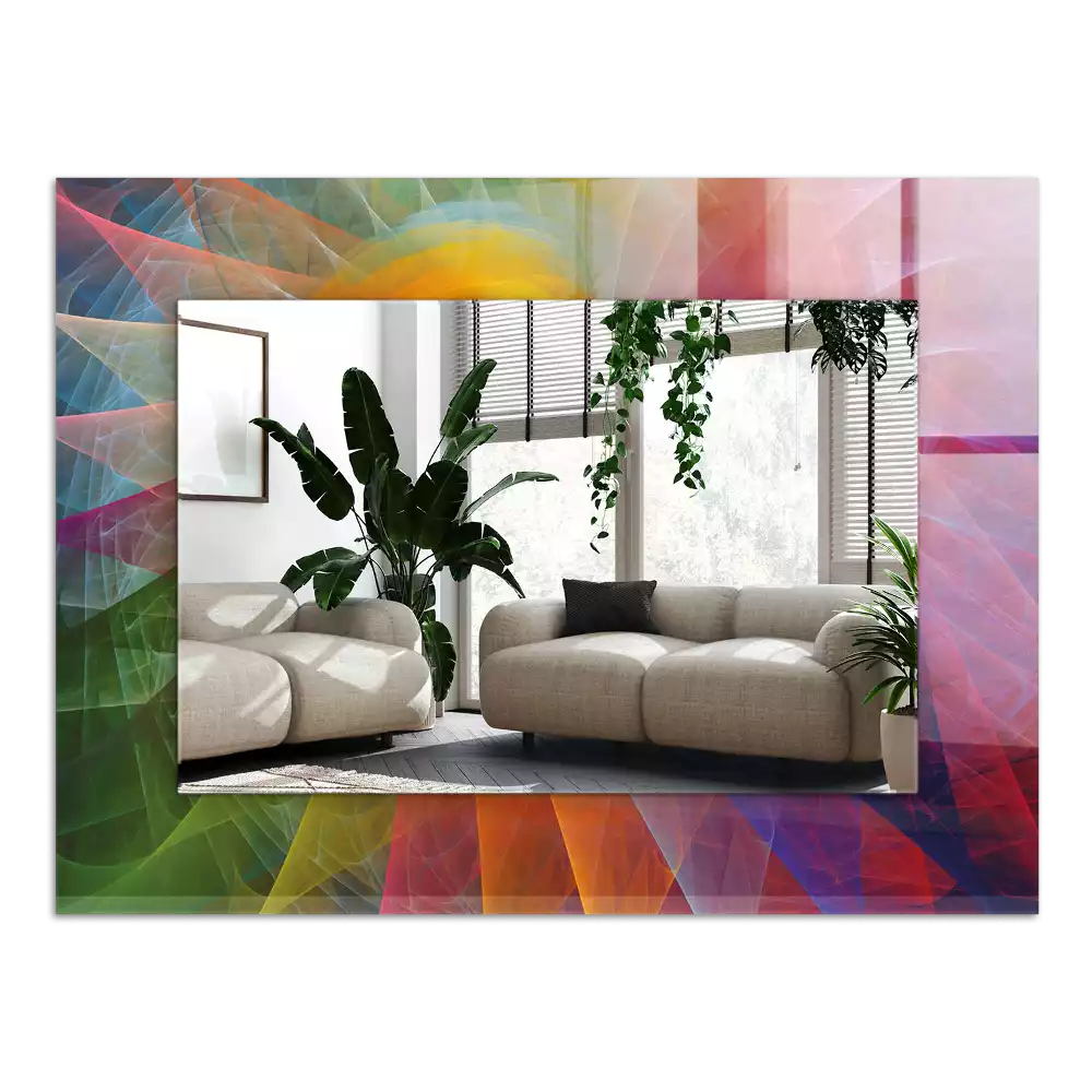 Bedrukte rechthoekige spiegel Kleurrijke abstracte spiraal