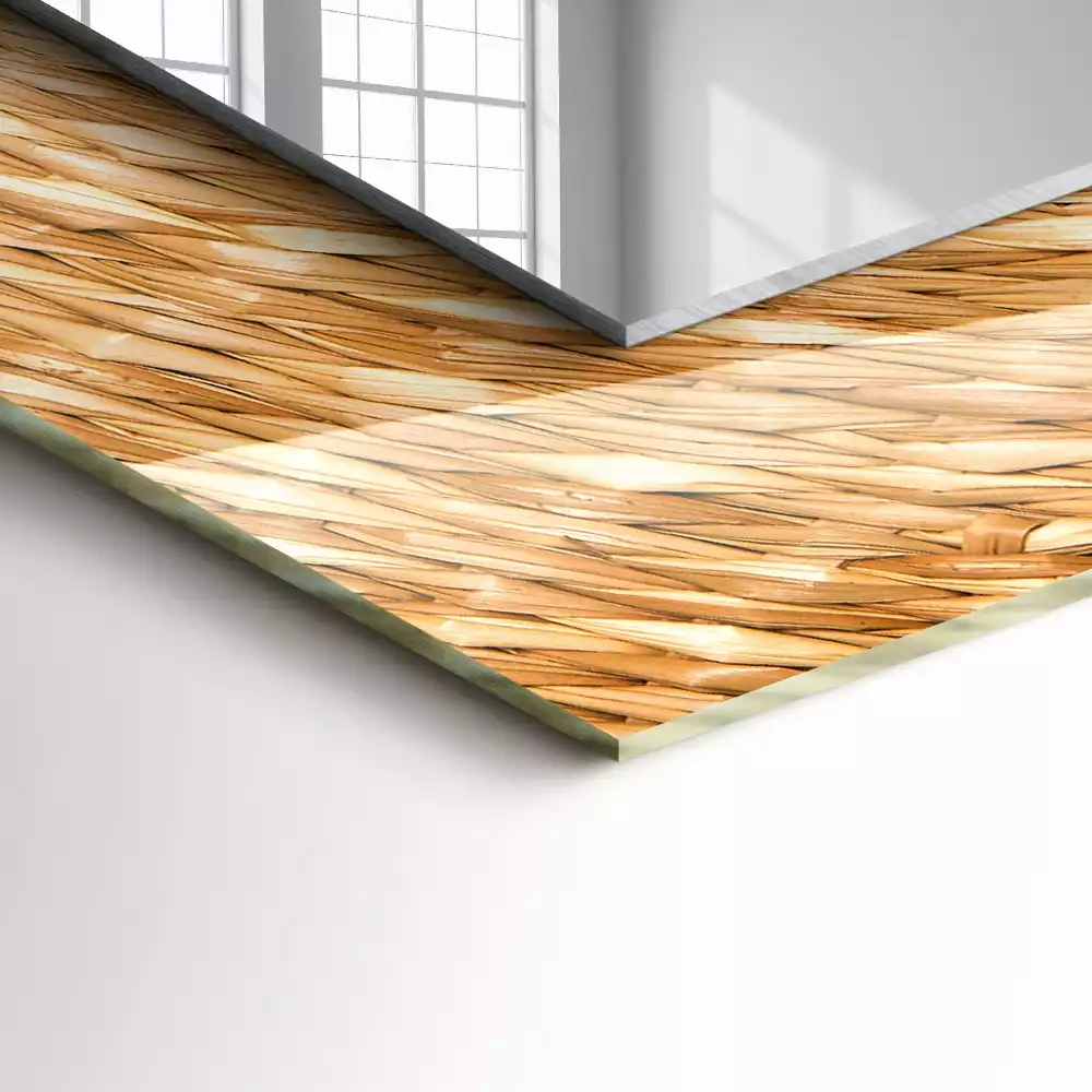 Bedrukte rechthoekige spiegel Wattle