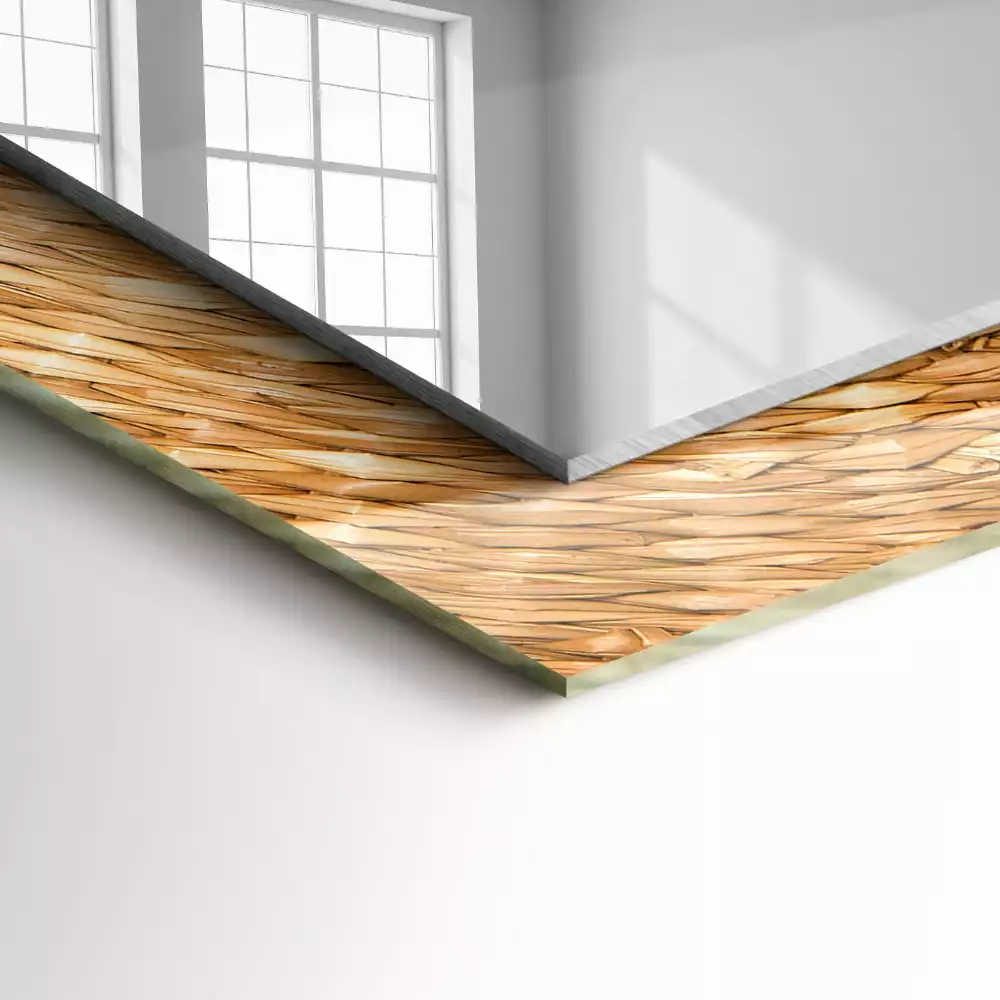 Bedrukte rechthoekige spiegel Wattle