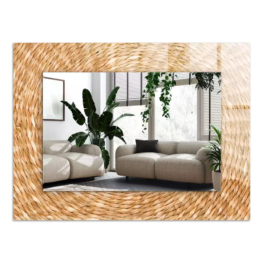 Bedrukte rechthoekige spiegel Wattle