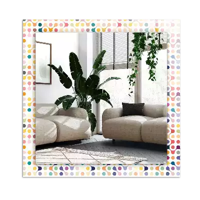 Rechthoekige spiegel met bedrukte lijst Kleurrijk geometrisch patroon