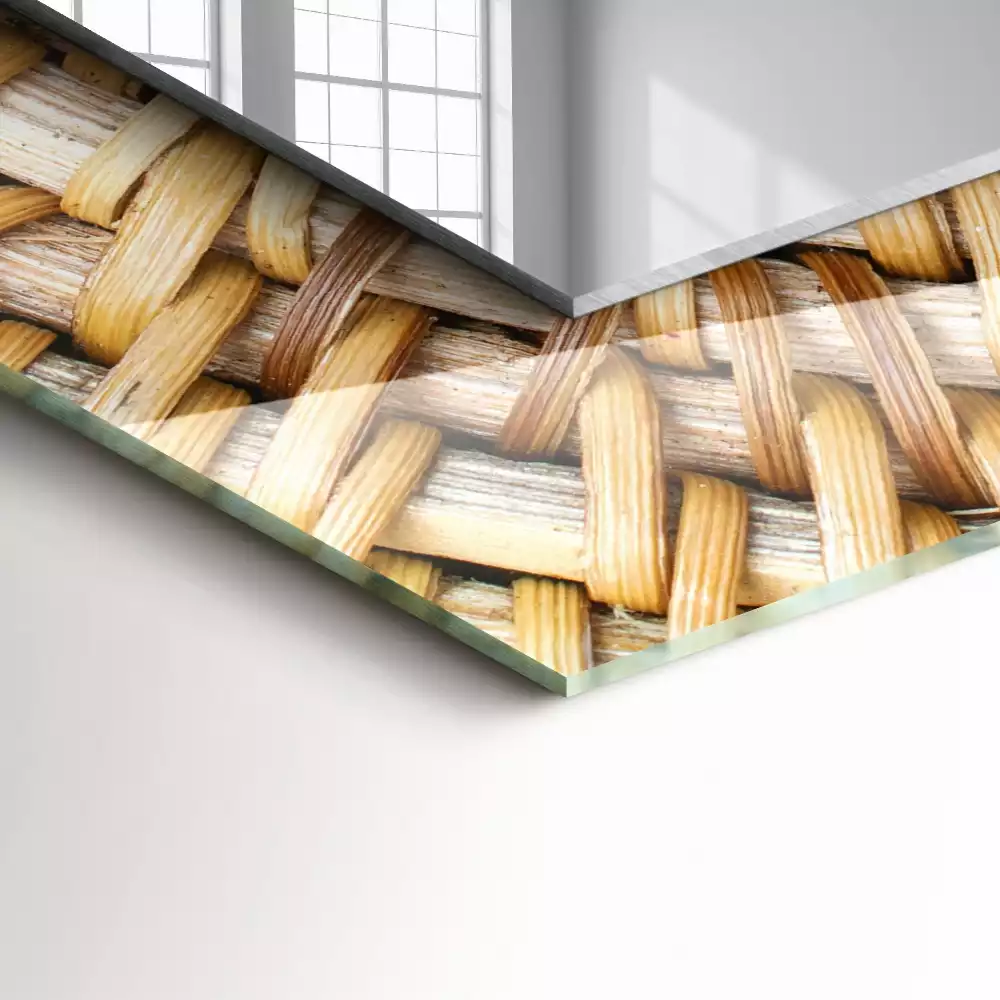 Rechthoekige spiegel lijst met print Wattle