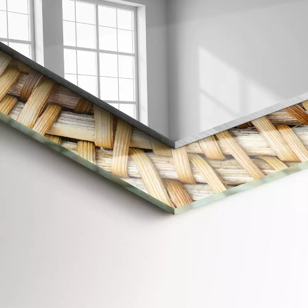 Rechthoekige spiegel lijst met print Wattle