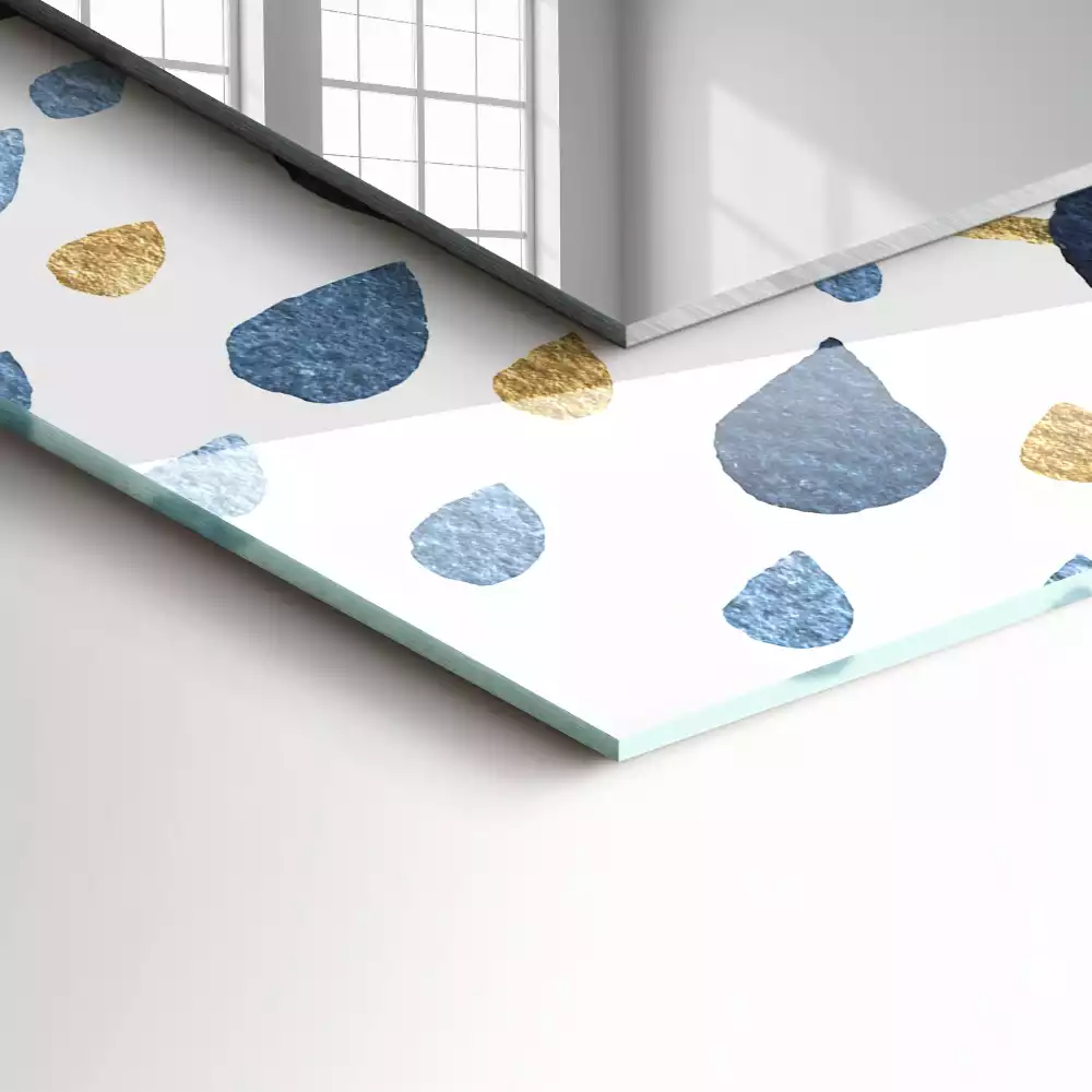 Rechthoekige spiegel met bedrukte lijst Abstract mandalapatroon