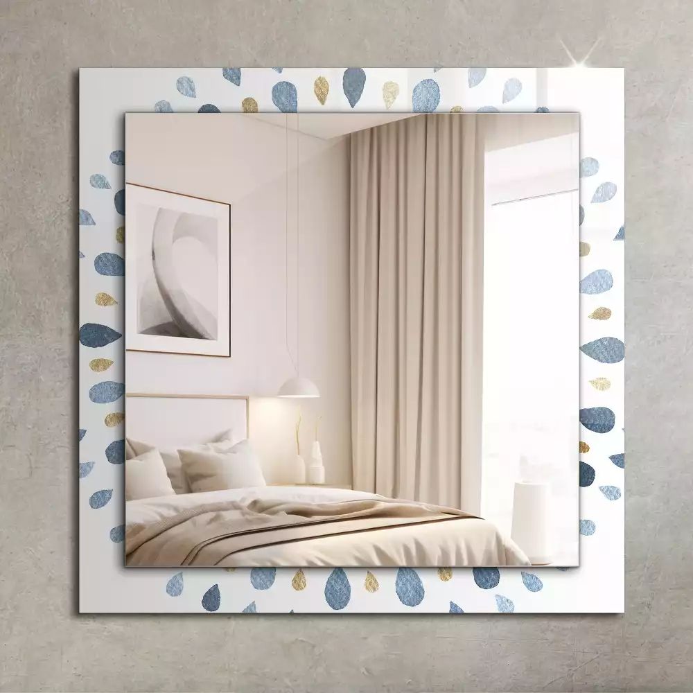 Rechthoekige spiegel met bedrukte lijst Abstract mandalapatroon