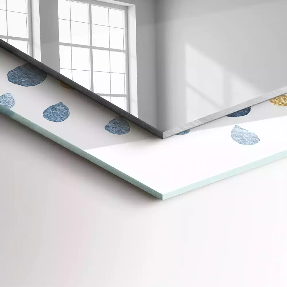 Rechthoekige spiegel met bedrukte lijst Abstract mandalapatroon