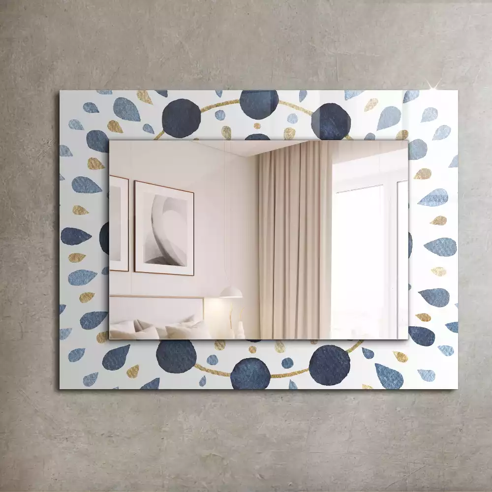 Rechthoekige spiegel met bedrukte lijst Abstract mandalapatroon