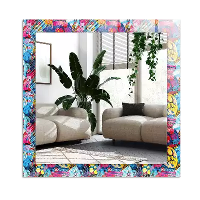 Rechthoekige spiegel met decoratie Kleurrijk abstract patroon