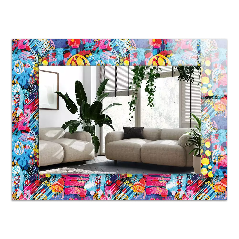 Rechthoekige spiegel met decoratie Kleurrijk abstract patroon