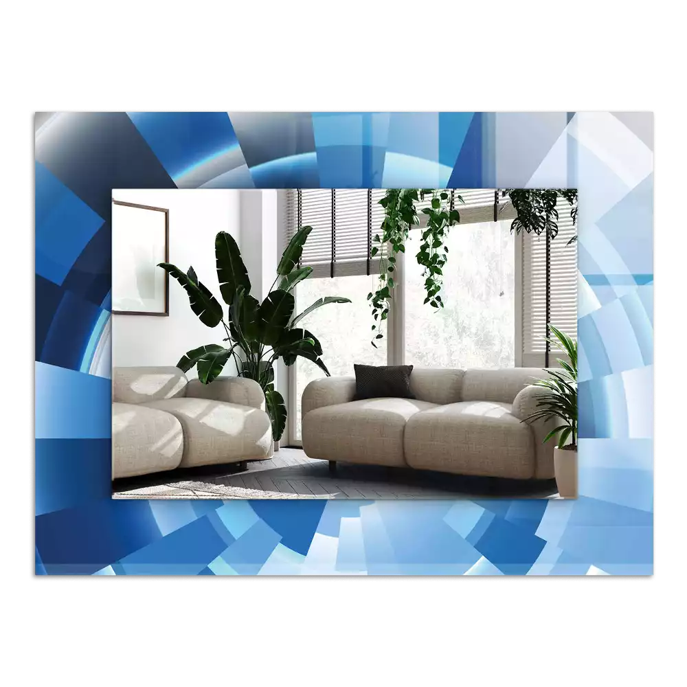 Rechthoekige spiegel lijst met print Abstracte tunnel