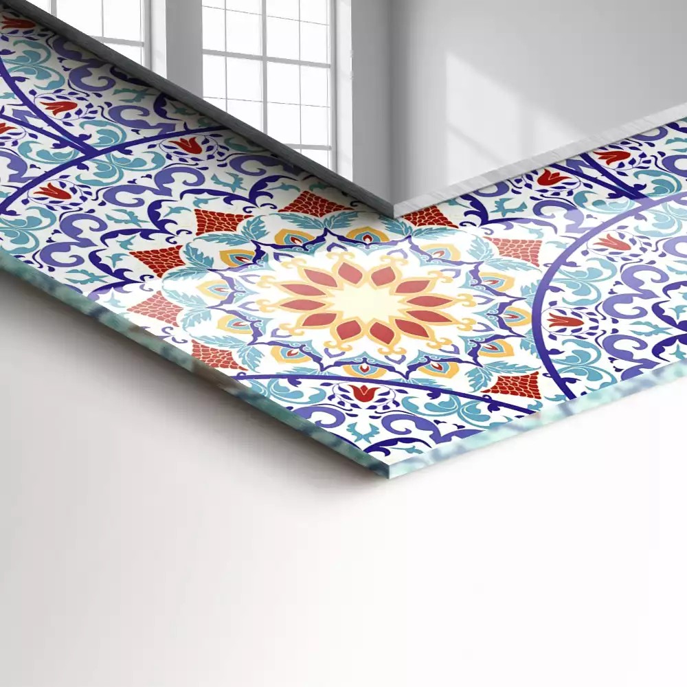 Rechthoekige spiegel met decoratie Mandala's