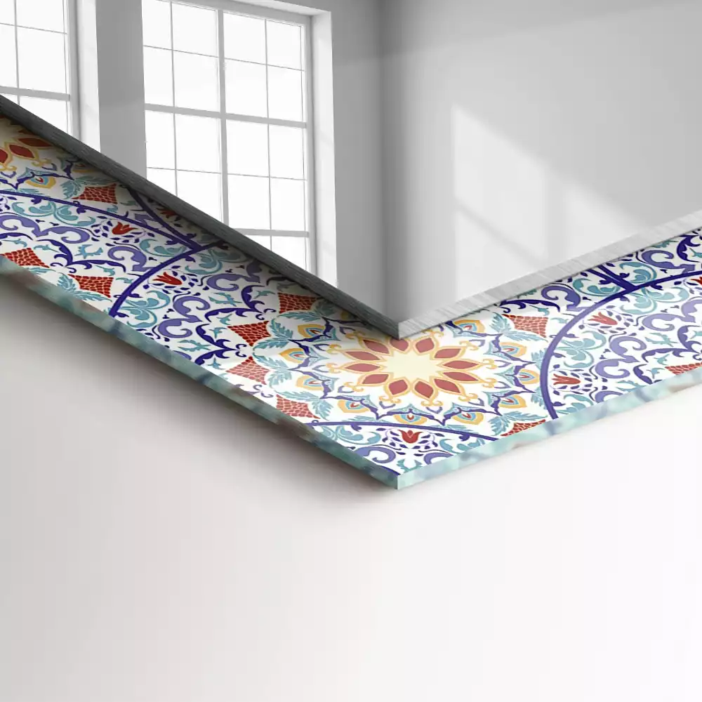 Rechthoekige spiegel met decoratie Mandala's