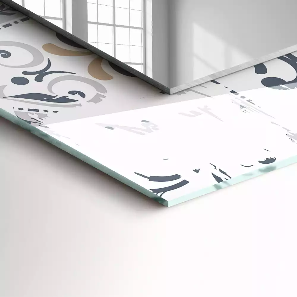 Bedrukte rechthoekige spiegel Tegelpatroon ornamenten