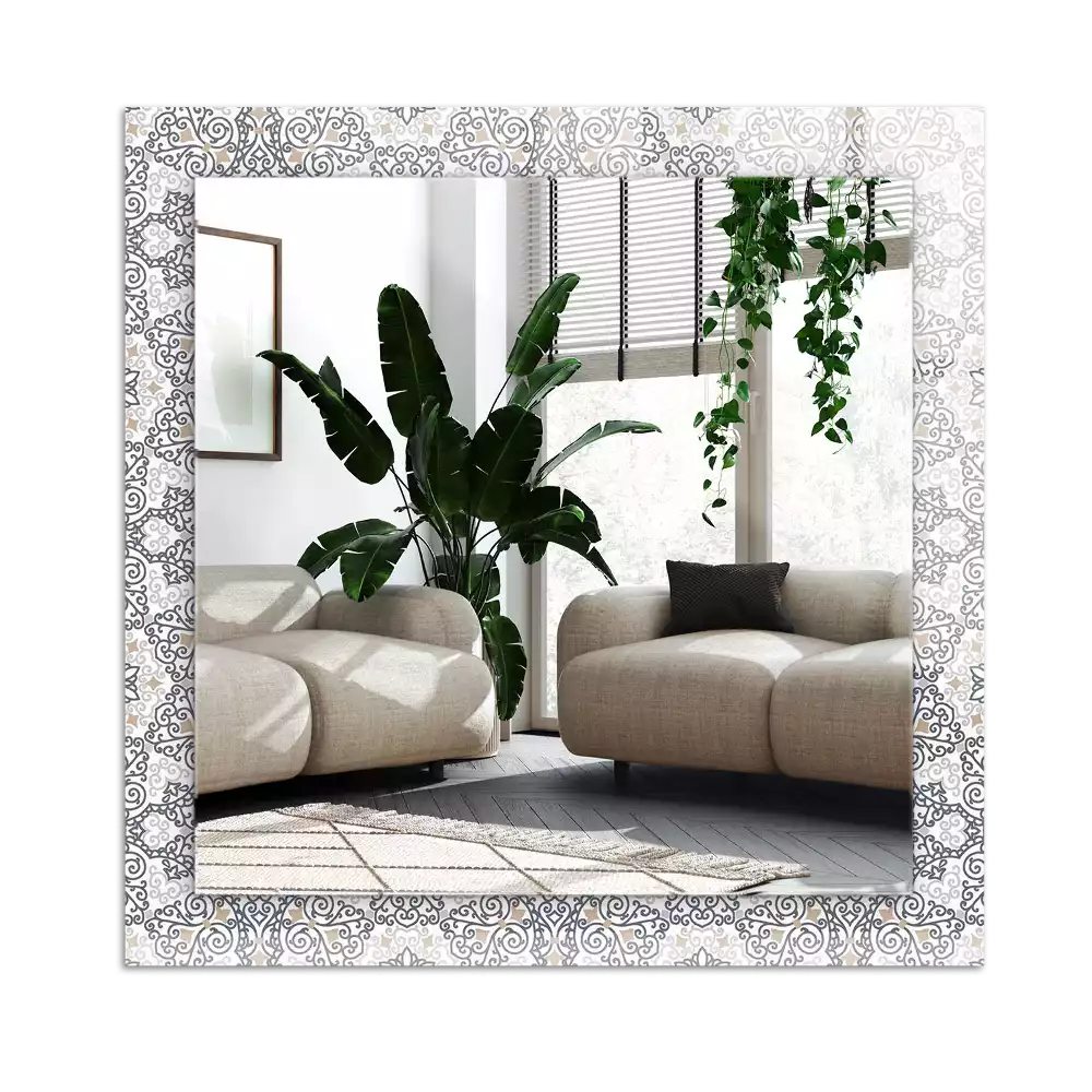 Rechthoekige spiegel met decoratie Ornamentpatroon