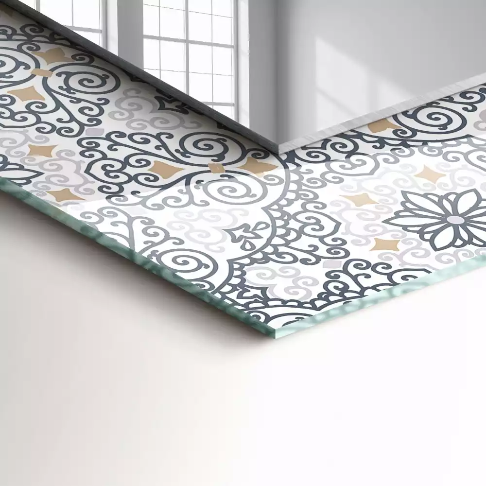 Rechthoekige spiegel met decoratie Ornamentpatroon
