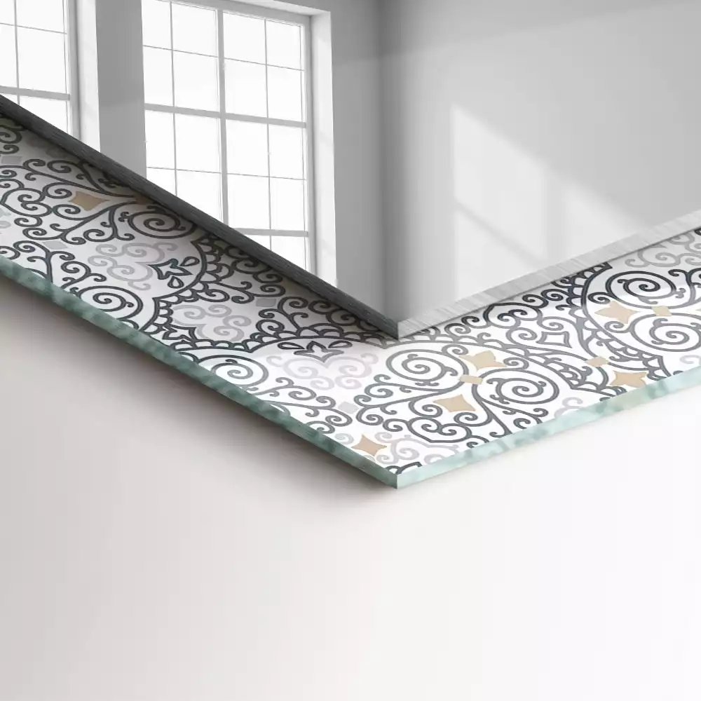 Rechthoekige spiegel met decoratie Ornamentpatroon