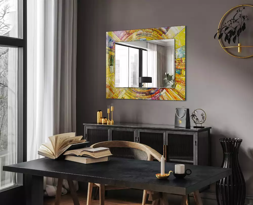 Bedrukte rechthoekige spiegel Kleurrijk abstract mozaïek