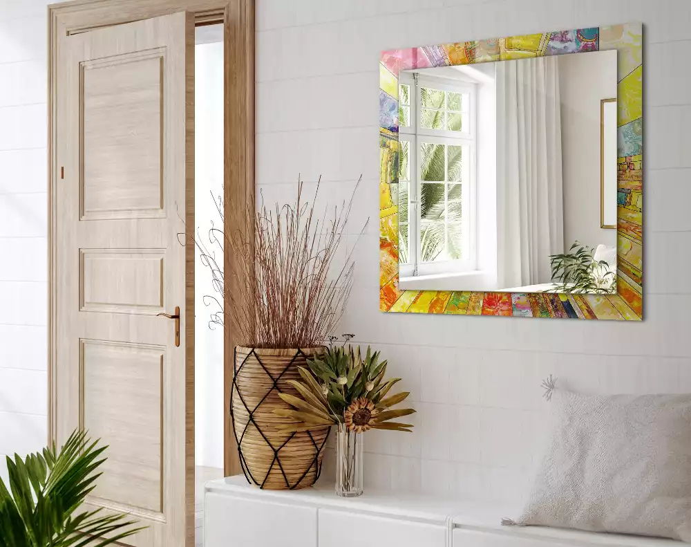 Bedrukte rechthoekige spiegel Kleurrijk abstract mozaïek