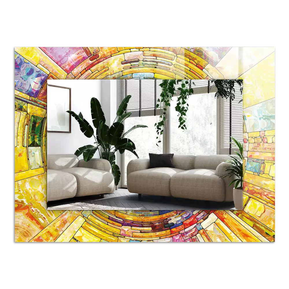 Bedrukte rechthoekige spiegel Kleurrijk abstract mozaïek