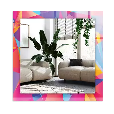 Rechthoekige spiegel met decoratie Kleurrijke geometrische patronen