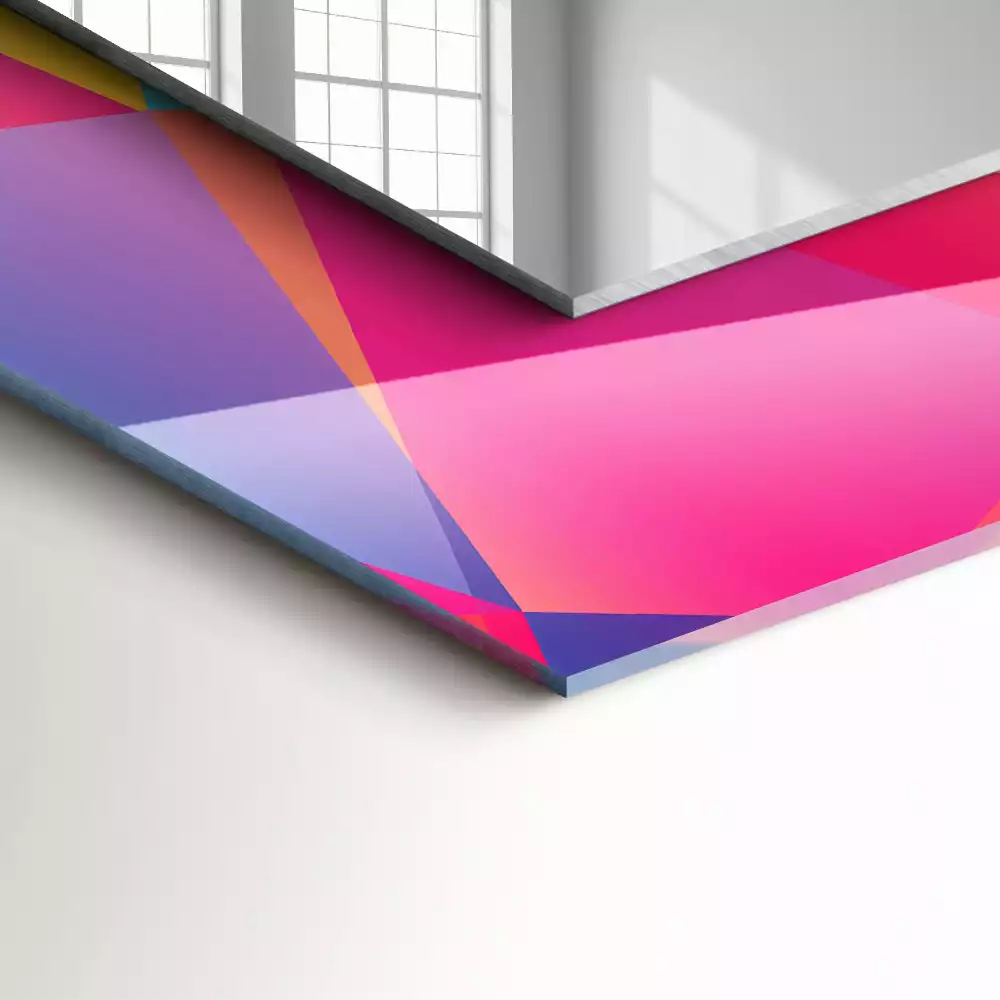 Rechthoekige spiegel met decoratie Kleurrijke geometrische patronen