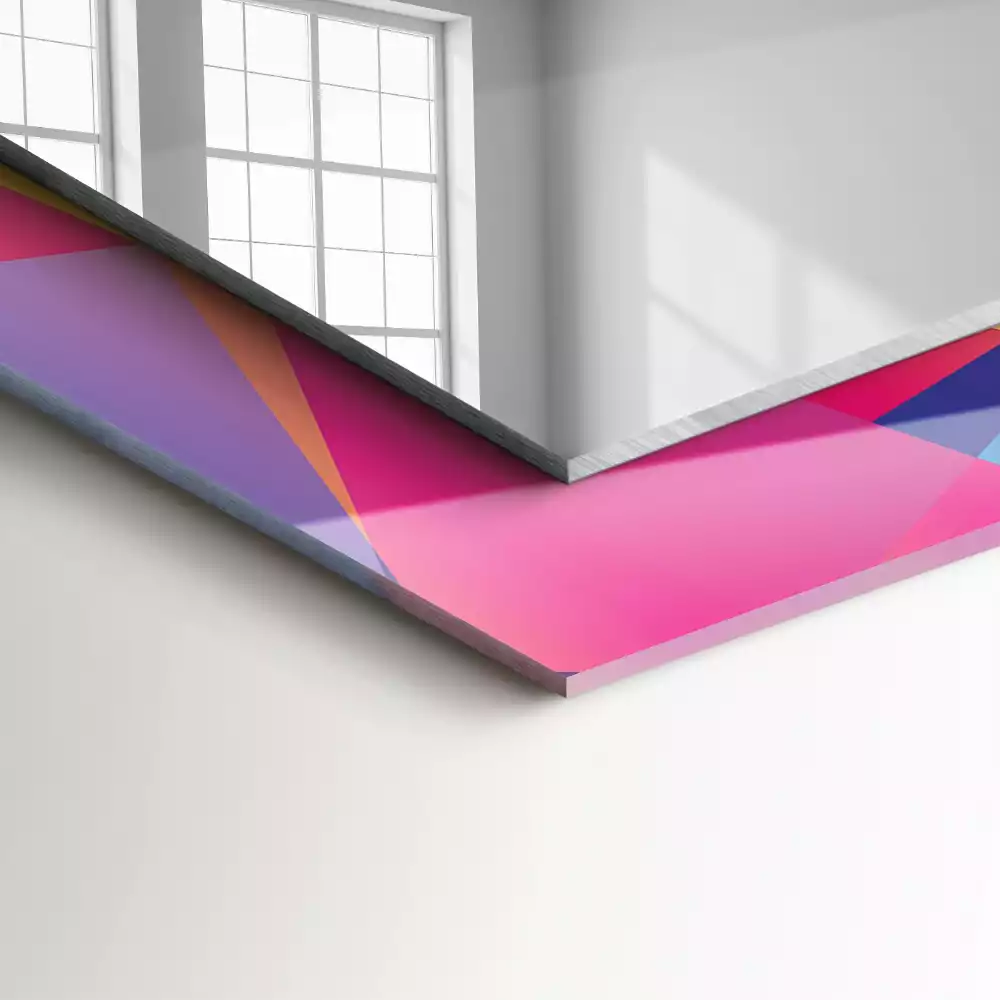 Rechthoekige spiegel met decoratie Kleurrijke geometrische patronen