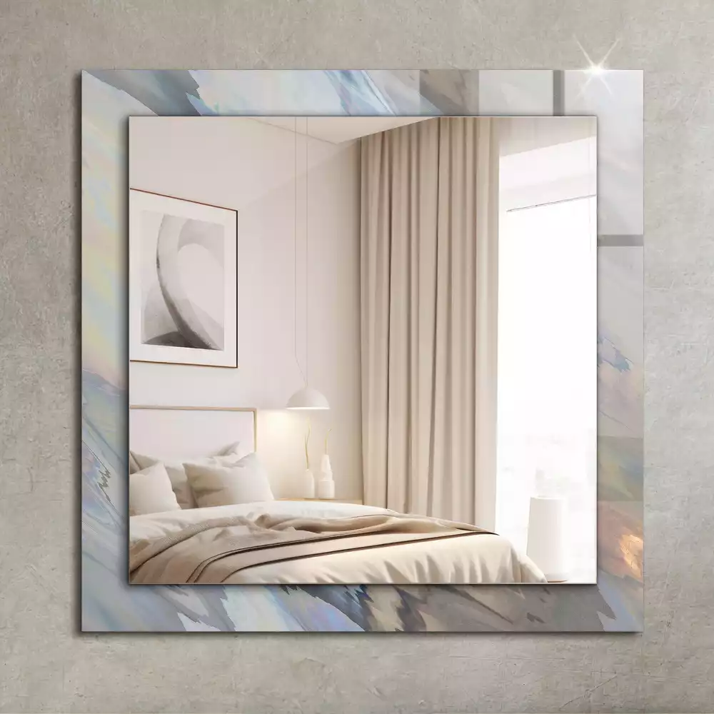 Rechthoekige spiegel lijst met print Abstracte kleurrijke patronen