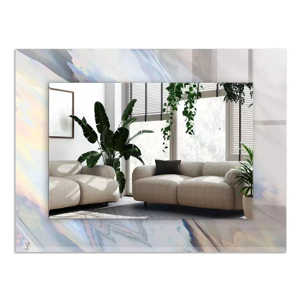 Rechthoekige spiegel lijst met print Abstracte kleurrijke patronen