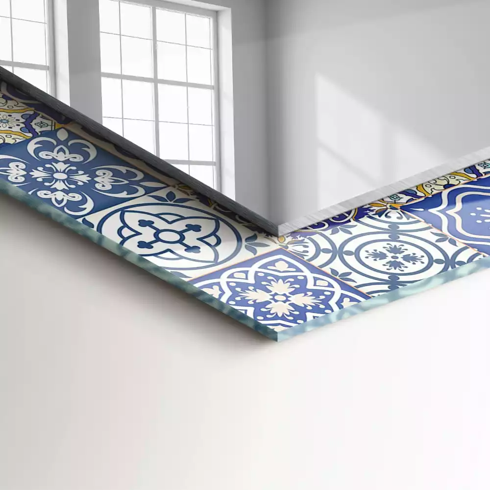 Rechthoekige spiegel met decoratie Kleurrijke mozaïektegels