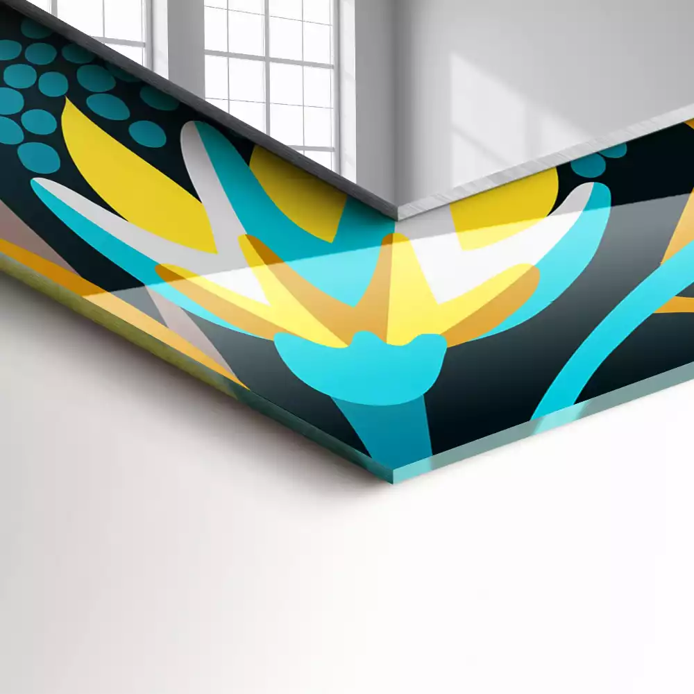 Bedrukte rechthoekige spiegel Bloemenbladeren patronen