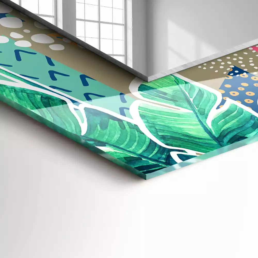 Bedrukte rechthoekige spiegel Bloemen en bladeren