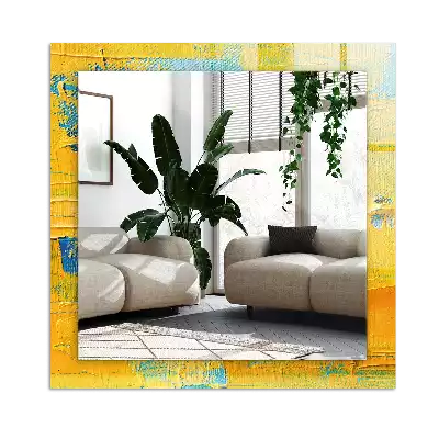 Rechthoekige spiegel met decoratie Abstract olieverfschilderij