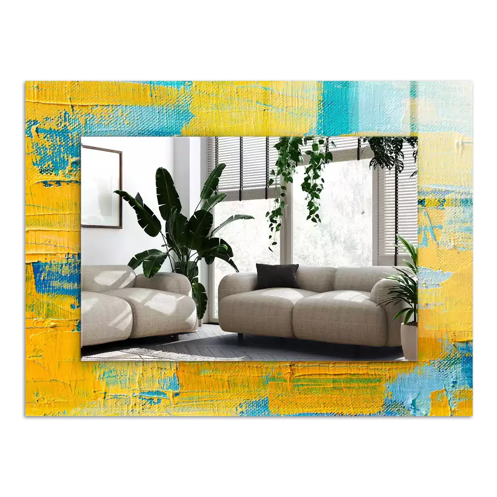 Rechthoekige spiegel met decoratie Abstract olieverfschilderij