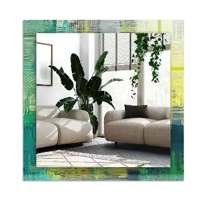 Bedrukte rechthoekige spiegel Abstracte compositie van kleuren