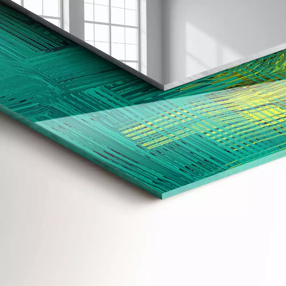 Bedrukte rechthoekige spiegel Abstracte compositie van kleuren