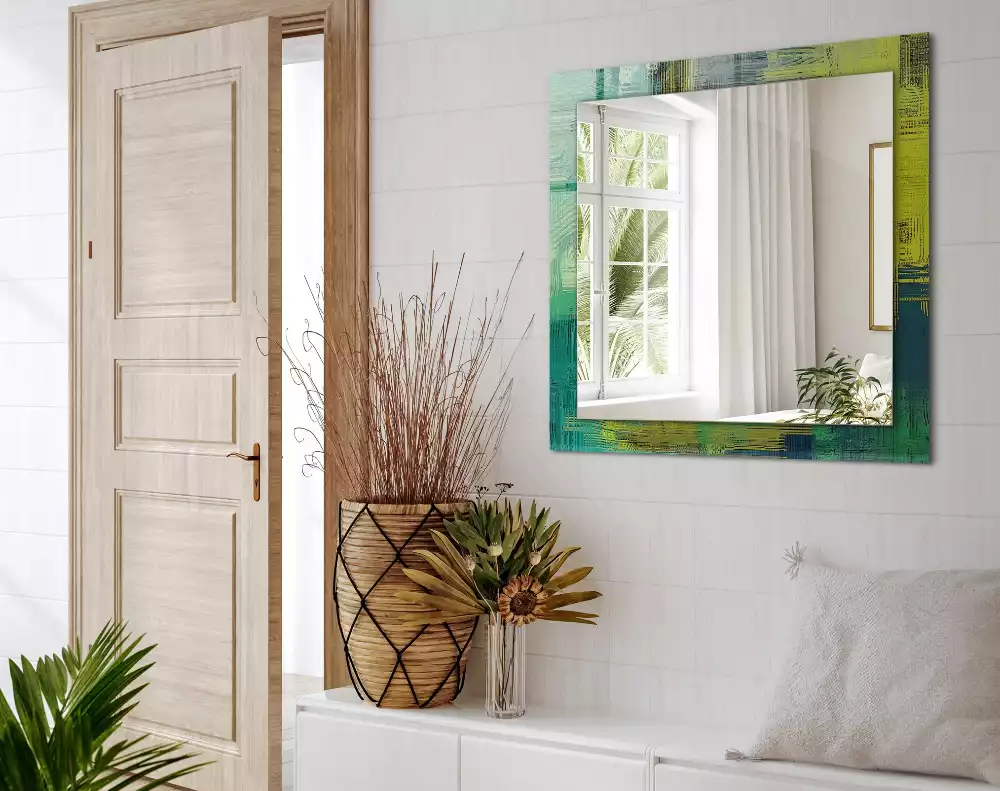 Bedrukte rechthoekige spiegel Abstracte compositie van kleuren