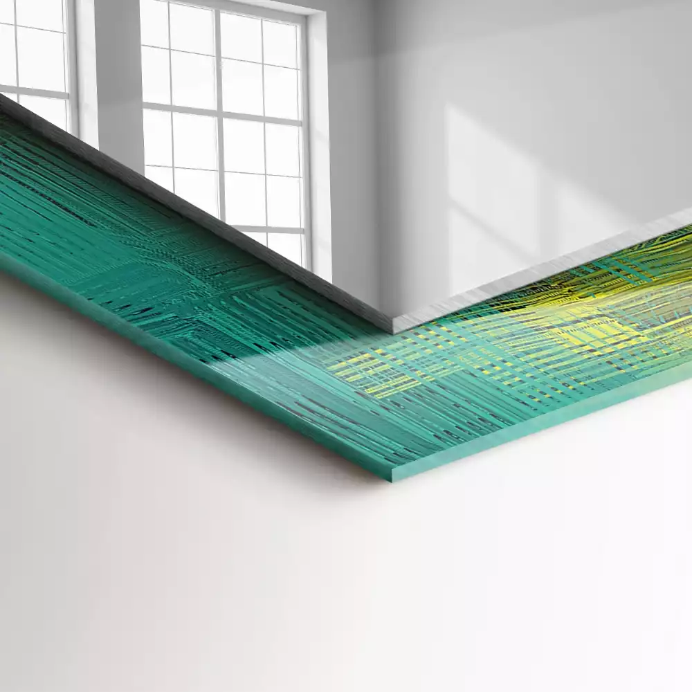 Bedrukte rechthoekige spiegel Abstracte compositie van kleuren