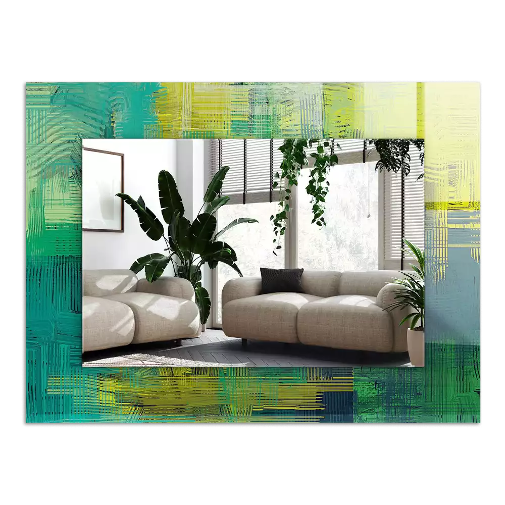 Bedrukte rechthoekige spiegel Abstracte compositie van kleuren