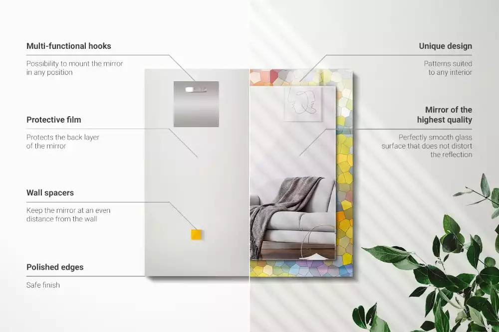 Rechthoekige spiegel met decoratie Kleurrijk abstract mozaïek